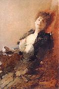 Franciszek zmurko Portrait of a woman with a fan and a cigarette Sweden oil painting artist